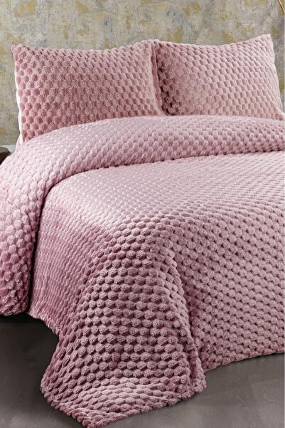 Çeyiz Diyarı غطاء سرير مزدوج من القطيفة كوردوبا بلون البرقوق