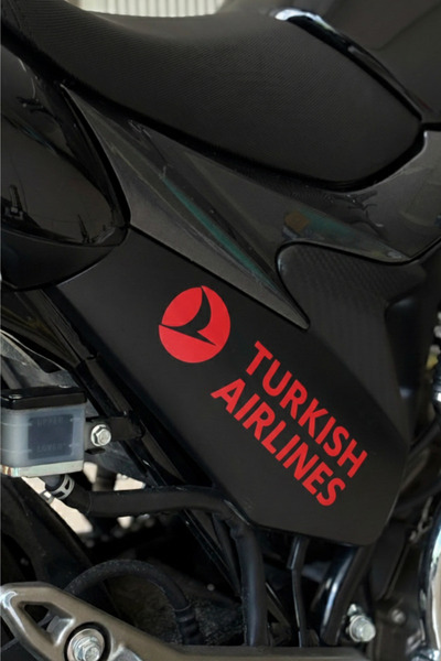 Banxtre Motor-Araba-Kask için Kırmızı Renk THY Turkish Airlines Sticker Etike...