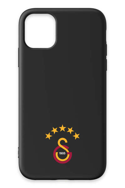Galatasaray iPhone 11 Uyumlu 5 Yıldız Arma Siyah Silikon Lisanslı Telefon Kılıfı