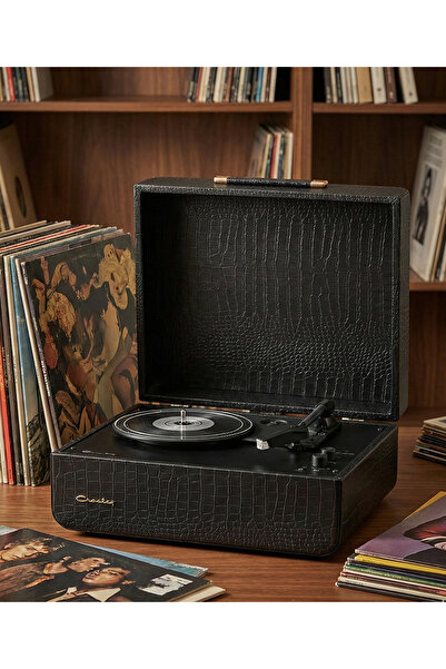 CROSLEY Mercury Timsah Desenli Bluetoothlu Çanta Pikap Plak Çalar (Pitch Kont...