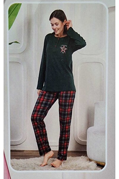 Miss Melina طقم بيجامة نسائية بأكمام طويلة مصنوع من القطن بنسبة 100% من إيكوسل