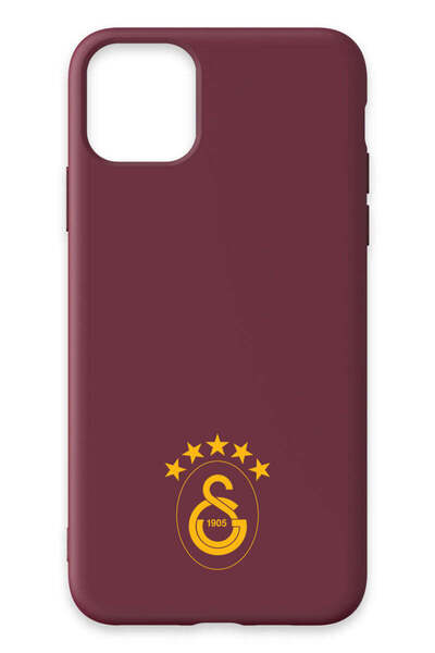 Galatasaray iPhone 11 Pro Uyumlu 5 Yıldız Sarı Arma Bordo Silikon Lisanslı Te...