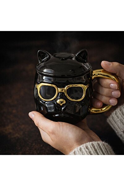 HEPBİMODA Sevimli Köpek Porselen Kupa 3D Havalı Köpek şekilli Mug Hediyelik K...