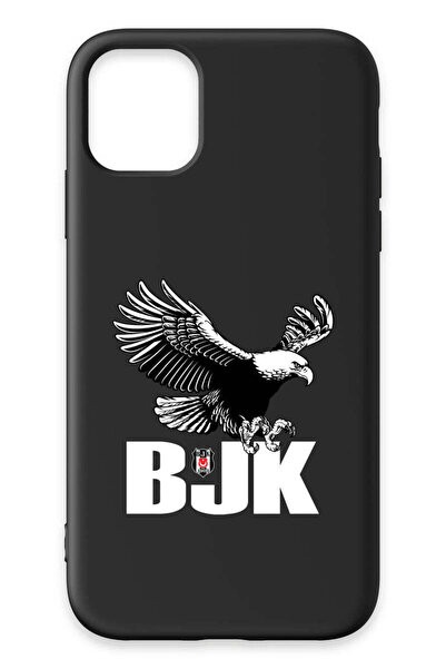 Beşiktaş iPhone 11 Uyumlu Kartal BJK Siyah Silikon Lisanslı Telefon Kılıfı