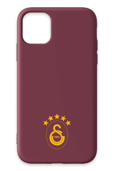 Galatasaray iPhone 11 Uyumlu 5 Yıldız Sarı Arma Bordo Silikon Lisanslı Telefo...