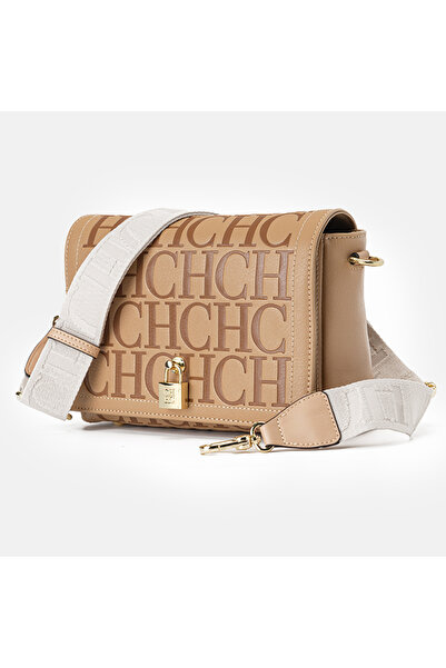 Carolina Herrera Fashion Design Crossbody Bag Metal-Adorned Buckle Shoulder B...