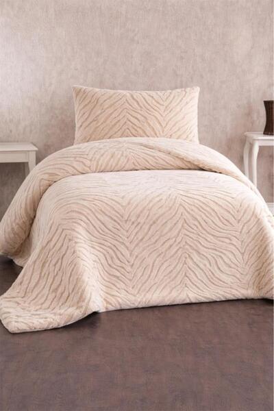 Çeyiz Diyarı Κάλυμμα Μονού Κρεβατιού Malaga Rabbit Hair 180x240 Μπεζ