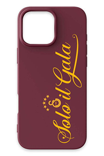 Galatasaray iPhone 16 Pro Max Uyumlu Solo il Gala Bordo Silikon Lisanslı Tele...