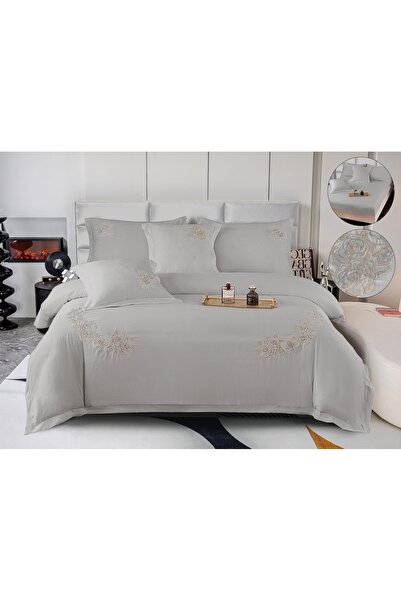 Truva Home Finet Cotton Bed Linen - 6 Pieces, 180x200 cm, Fitted Sheet