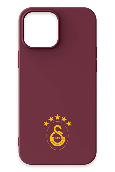 Galatasaray iPhone 13 Pro Max Uyumlu 5 Yıldız Sarı Arma Bordo Silikon Lisansl...