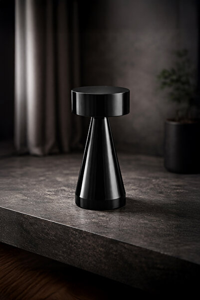 Vadi Dokunmatik Şarjlı 3 Kademeli Işıklı Gece Lambası USB Girişli Siyah Metal...