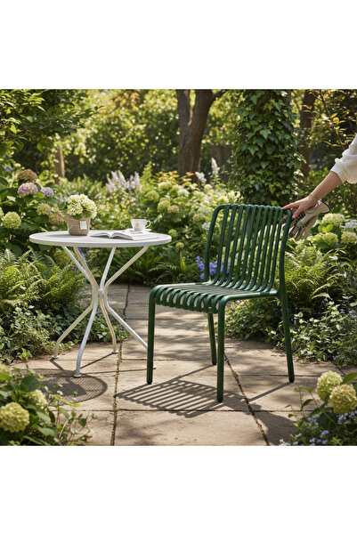 Asil Konsept Pastel Renkli Sert Plastik Çubuk Desen Kolsuz Sandalye Kolçaksız...