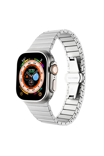 FLAMENKO Watch Ultra 49mm Band Compatible Krd-79 Metal Strap Flmk- Gray