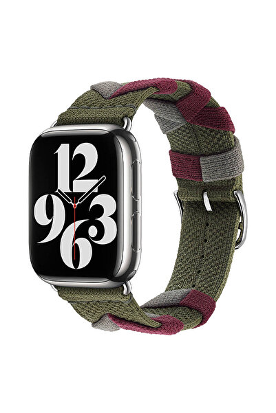 FLAMENKO Watch 7 41mm Compatible Flmk- Krd-97 Spiral Mesh Design Strap-Khaki