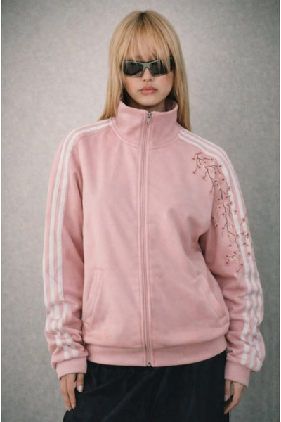 Weekeep Sakura Embroidered Trend Unisex Zippered Cardigan Streetwear Y2K