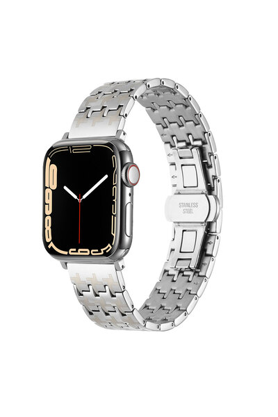 FLAMENKO Watch 38mm Compatible Krd-86 Metal Flmk Strap-Silver