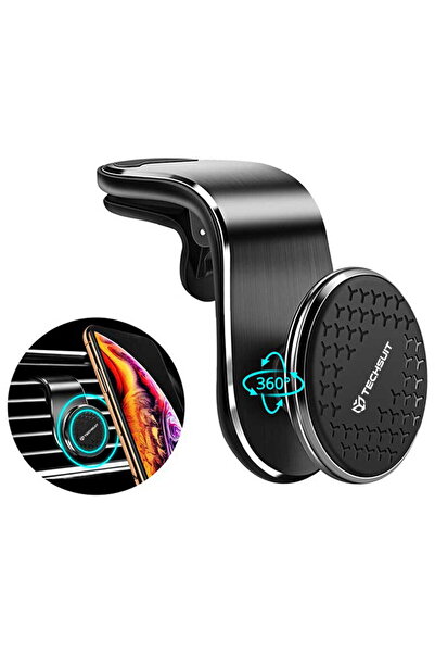 Techsuit AirGrip Magnetic Car Holder for Phone - Black / Silver