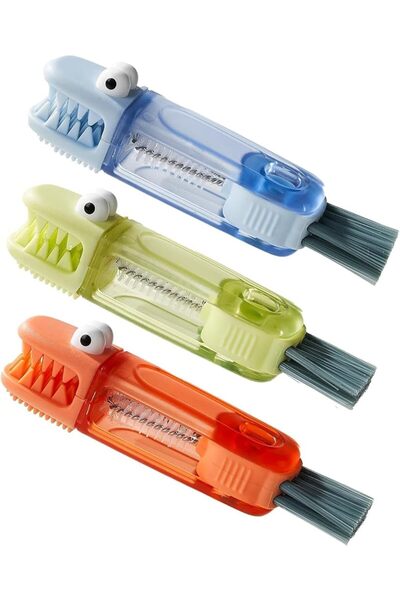 Arabest مجموعة فرشاة تنظيف فجوات أغطية الأكواب 3 في 1، أداة تنظيف أغطية العلب...