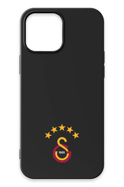 Galatasaray iPhone 13 Pro Max Uyumlu 5 Yıldız Arma Siyah Silikon Lisanslı Tel...