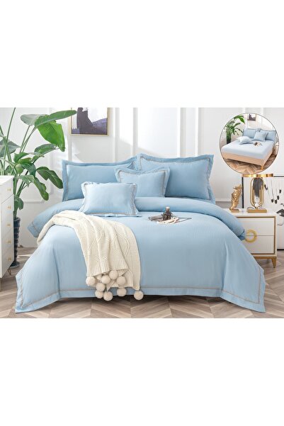 Truva Home 100% Cotton Bed Linen Set - 180x200 cm, 6 Pieces - Premium Set for...