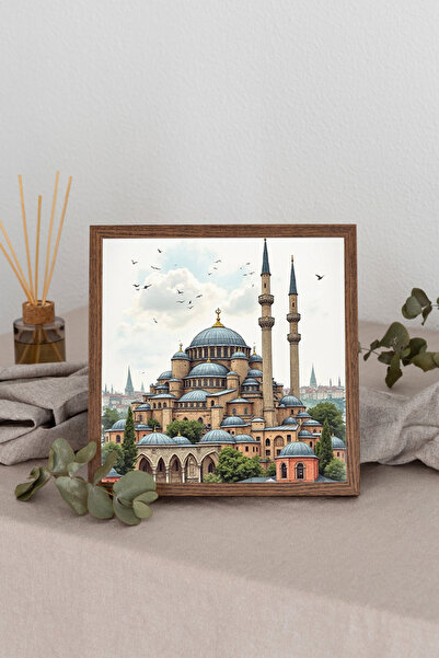 Dekorsiahome لوحة مربعة بإطار خشبي TK2606