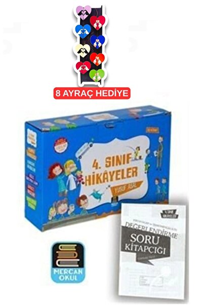 Mercan Okul Yayınları 4.Sınıf Hikayeler 10 Kitap Set+Soru Kitapçığı -(8'li Öz...