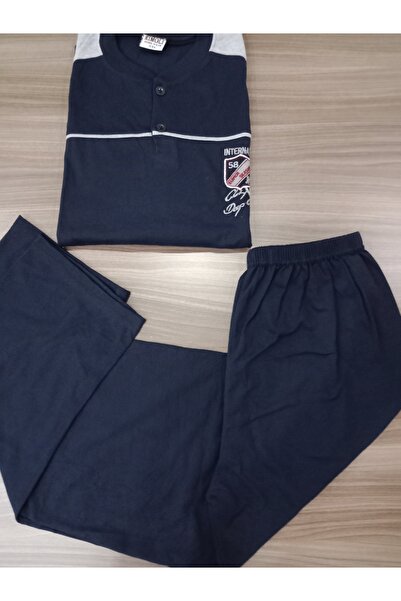 Butik Erkek uzun kollu penye kumaş gecelik takımı