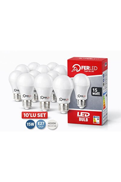 Ferled 15W LED Ampul Naturel Işık Renk 4000K E27 – Güçlü Işık, Enerji Tasarru...