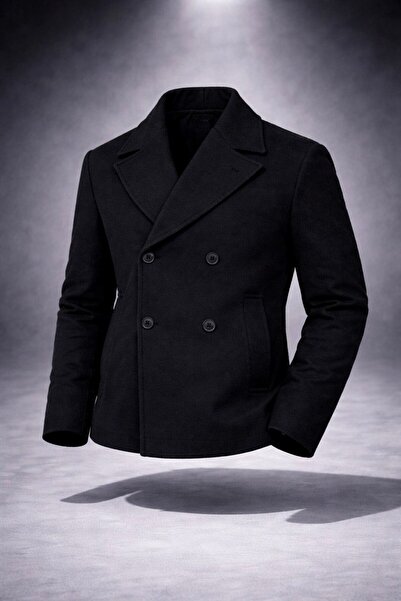 LUMAST Basic Stylish Double-Breasted Short Length Cashmere Jacket