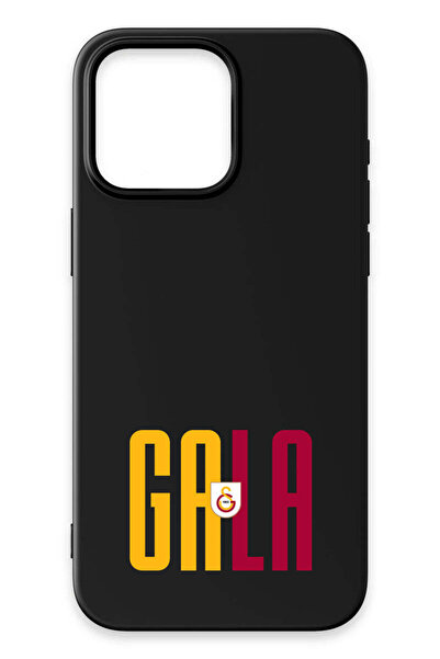 Galatasaray iPhone 14 Pro Max Uyumlu GALA Siyah Silikon Lisanslı Telefon Kılıfı