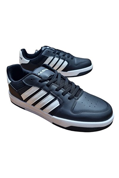 abinstore Men's Large Size Comfortable Fit Black and White Sports Shoes Sneak...