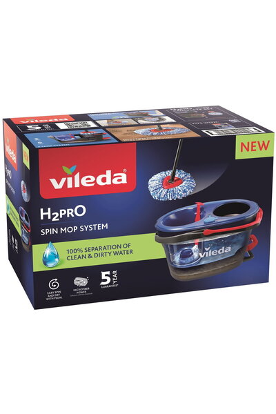 Vileda H2Pro Set Mop Rotativ cu Găleată – Separare Apă Curată/Murdară, Stoarc...