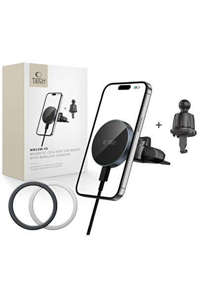 Tech-Protect MM15W-V5 USB-C MagSafe Charger with USB-C Cable Included 15W Black