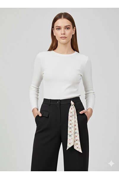 Ekol Scarf Detailed Trousers 4008