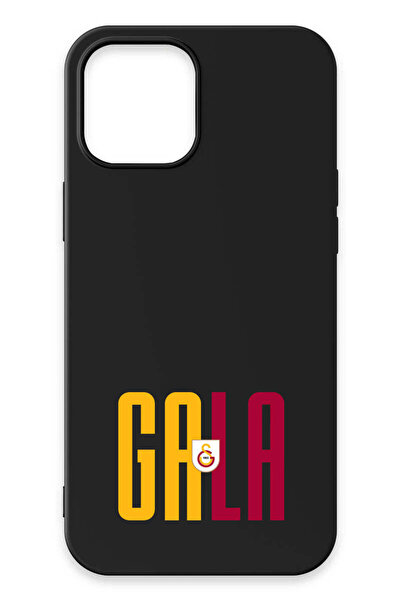 Galatasaray iPhone 12 Pro Max Uyumlu GALA Siyah Silikon Lisanslı Telefon Kılıfı