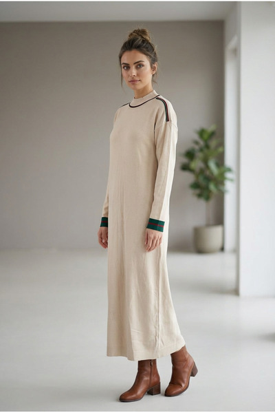 Kirazca Butik Women's Mercerized Fabric Minimal Stripe Detailed Casual Stylis...