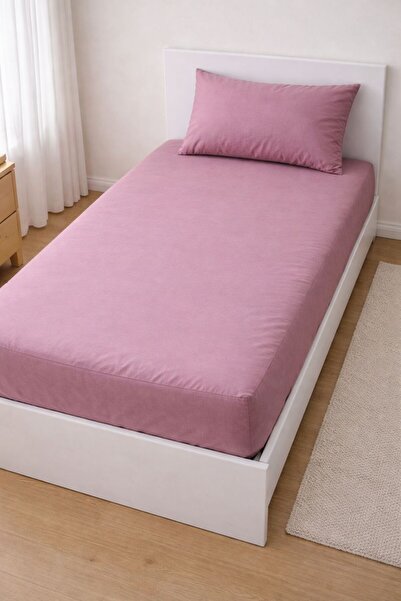 VELLON HOME طقم ملاءة سرير فردي مع غطاء وسادة 100 × 200