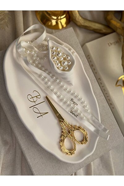 Özalp Decor Tavă pentru promisiune și logodnă - Tavă de mire lăcuită, set com...