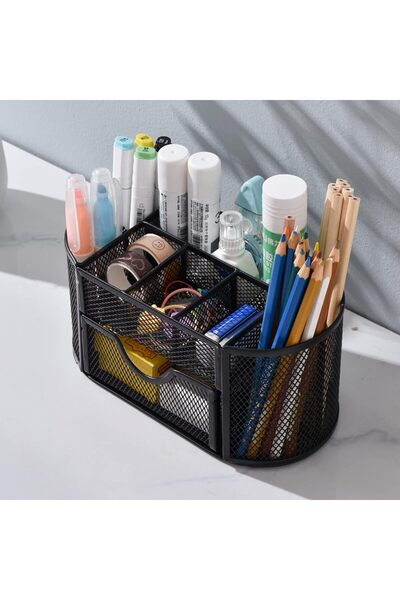 Arabest Desktop Organiser,Metal with Compartments and Drawer,Space Saving Off...