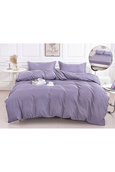 Truva Home Damask Bed Linen 4 Pieces - Fitted Sheet, 180x200 cm