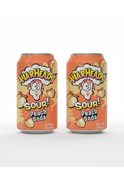 WarHeads Sour Peach Soda - Ekşi Şeftali Aromalı Gazlı İçecek 330ml (2 ADET)