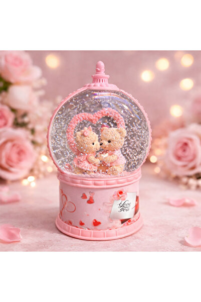 Bun Design Sevgili Ayıcıklar Işıklı Kar Küresi