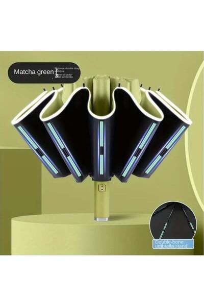 Arabest Automatic Reverse Umbrella, Compact Folding with Reflective Stripe, P...