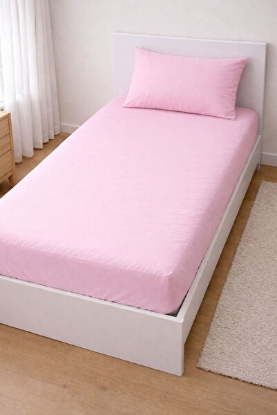 VELLON HOME طقم ملاءة سرير فردي مع غطاء وسادة 100 × 200