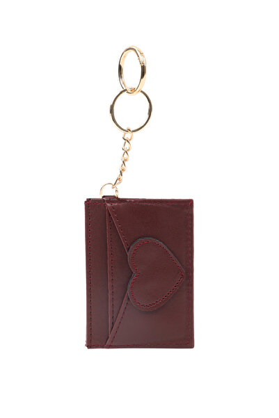 SHAKA Burgundy Shk134 Faux Leather, Five Compartments, Heart-Shaped Card Hold...