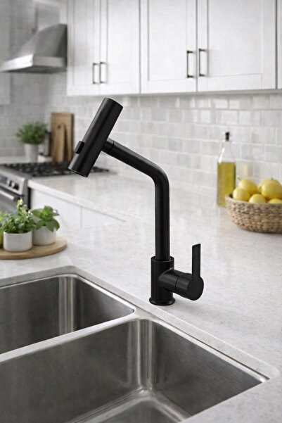 Sardıcı صنبور مطبخ برايم سبيرال أسود اللون