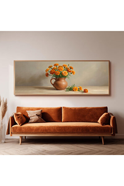 Dekorsiahome Ahşap Çerçeveli Panoramik Oturma Odası Tablosu UZ0005