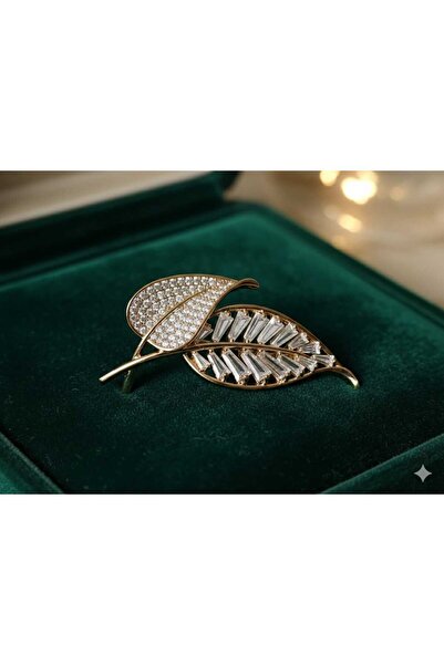 FOR YOU TAKI by Ezgi Kadın Baget ve Zirkon Taşlı Işıltılı Çift Yaprak Çeket v...