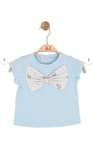 NK 31606 Μπλουζάκι για κοριτσάκι με φιόγκο μπροστά, μπλε