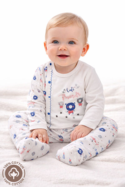 Miniel Unisex Baby Printed Combed Organic Cotton Baby Pajama Set